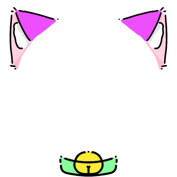 green collar purple cat ears Decoration